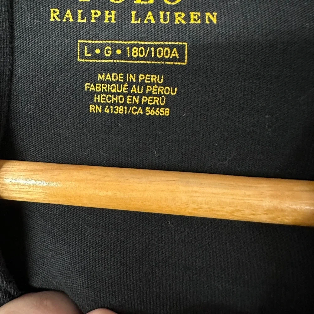 Polo Ralph Lauren Hoodie Black Long Sleeve Red‎ Pony Logo Pullover Size L